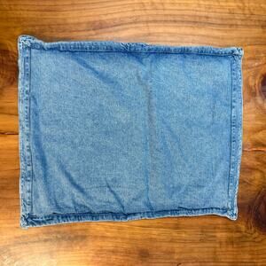 Vintage Lauren Ralph Lauren Denim Button Pillow Sham Cotton E1